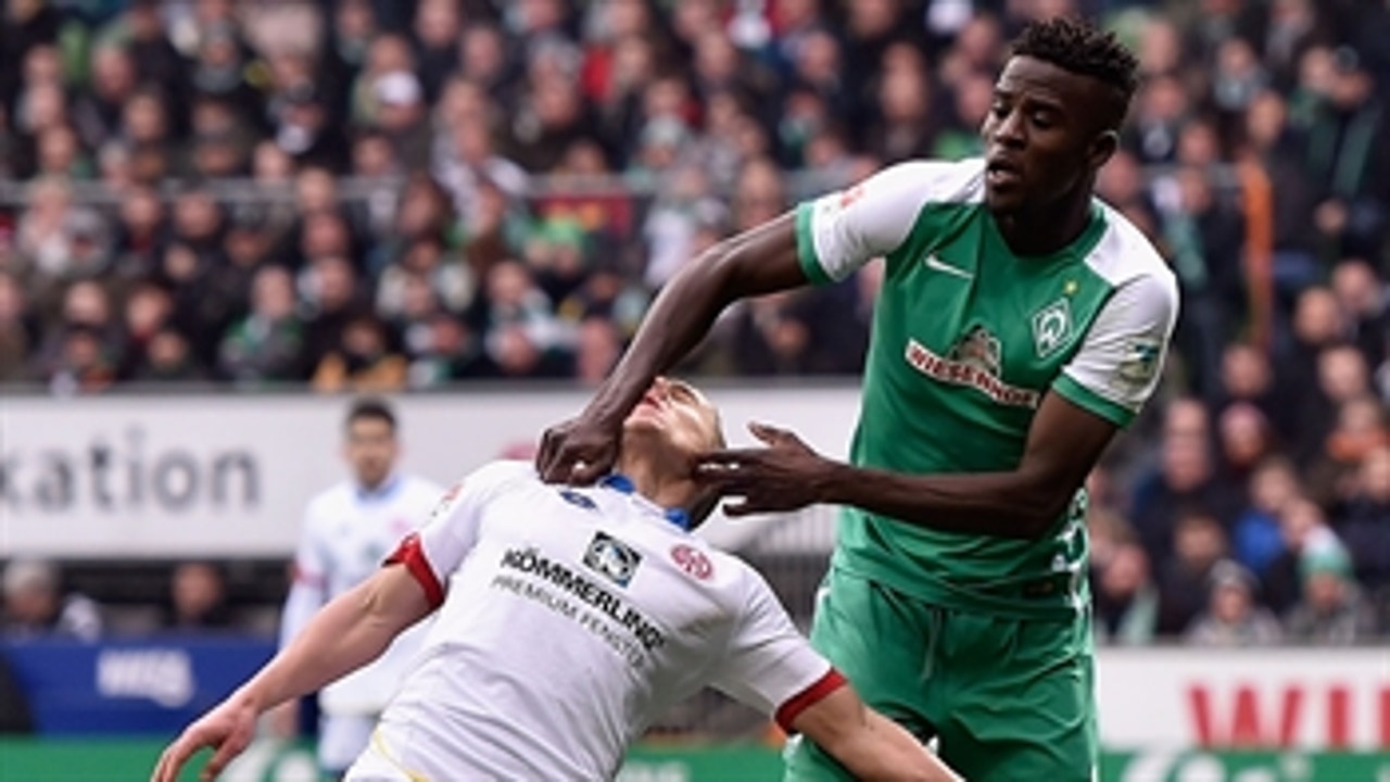Djilobodji threatens Pablo de Blasis with a slit throat gesture ' 2015-16 Bundesliga Highlights