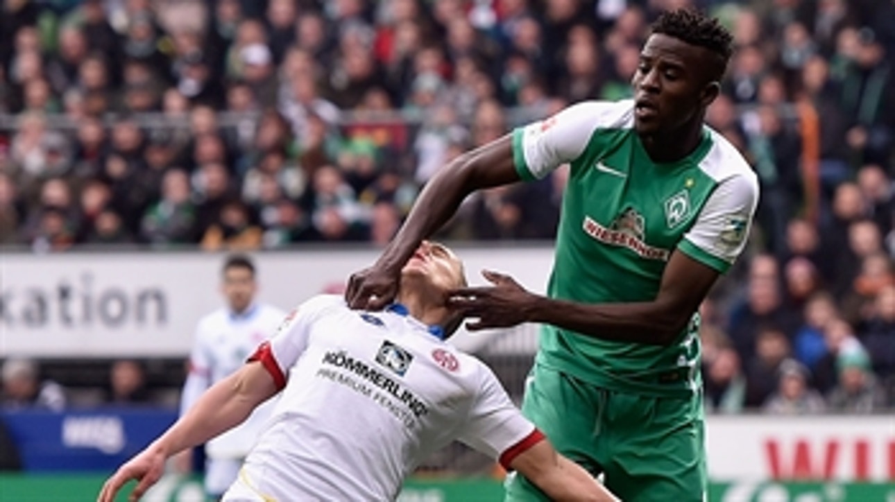 Djilobodji threatens Pablo de Blasis with a slit throat gesture ' 2015-16 Bundesliga Highlights