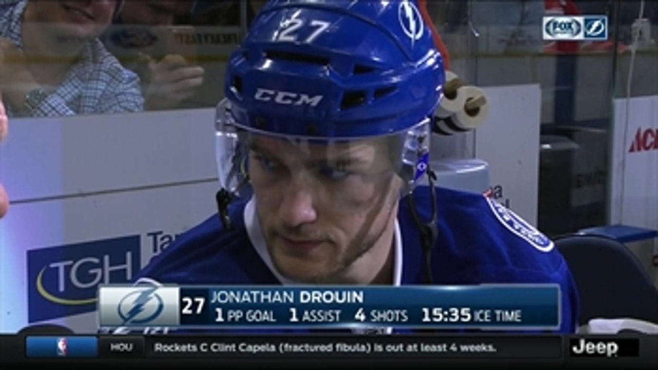 Lightning's Jonathan Drouin discusses key plays in tonight's win