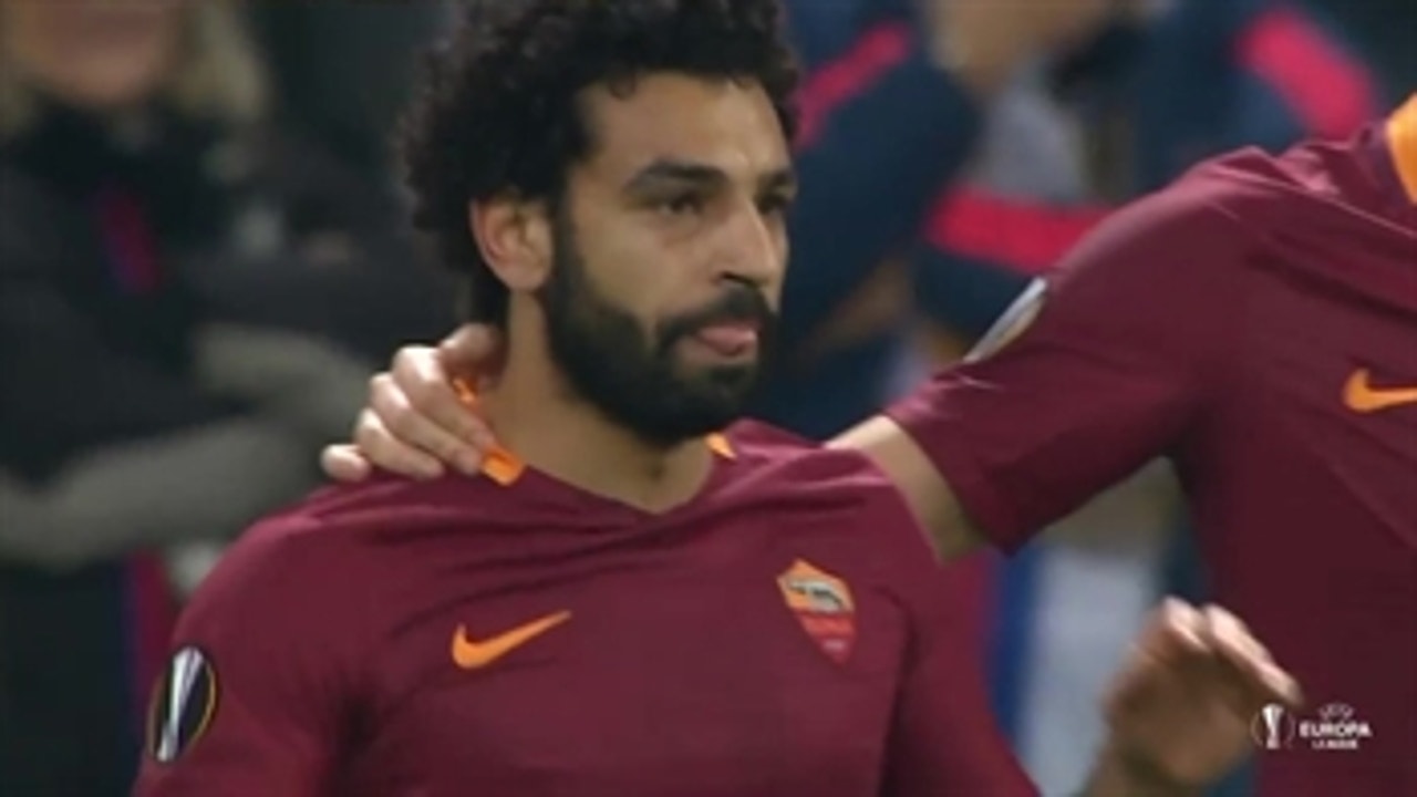 Mohamed Salah goal makes it 1-1 for Roma vs. Lyon ' 2016-17 UEFA Europa League Highlights