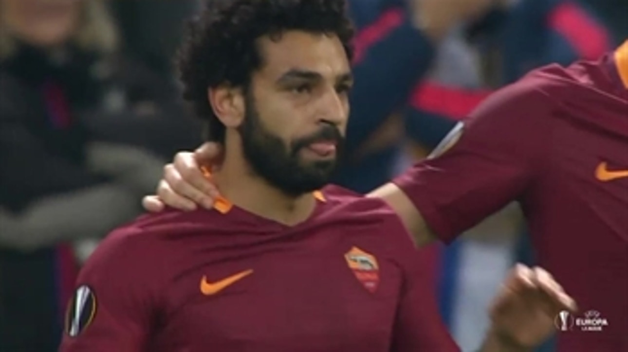 Mohamed Salah goal makes it 1-1 for Roma vs. Lyon ' 2016-17 UEFA Europa League Highlights