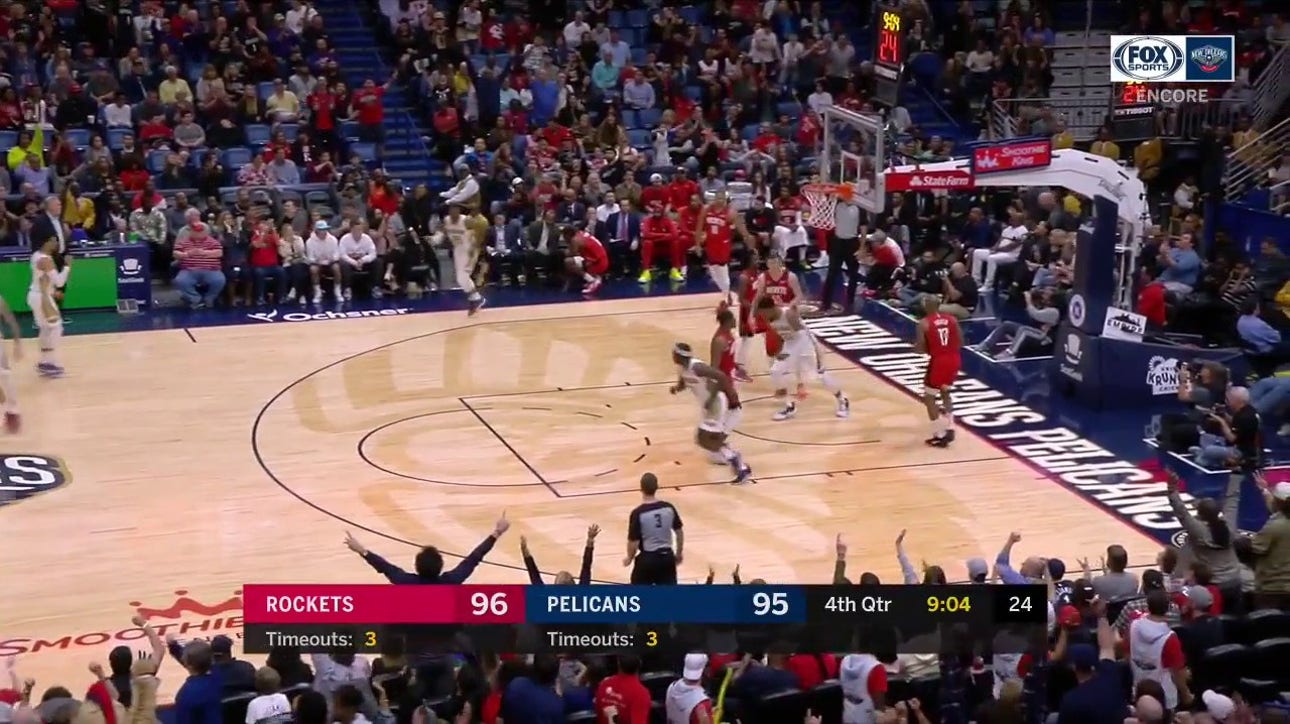 WATCH: Jrue Holiday with the Putback Slam against Houston ' Pelicans ENCORE