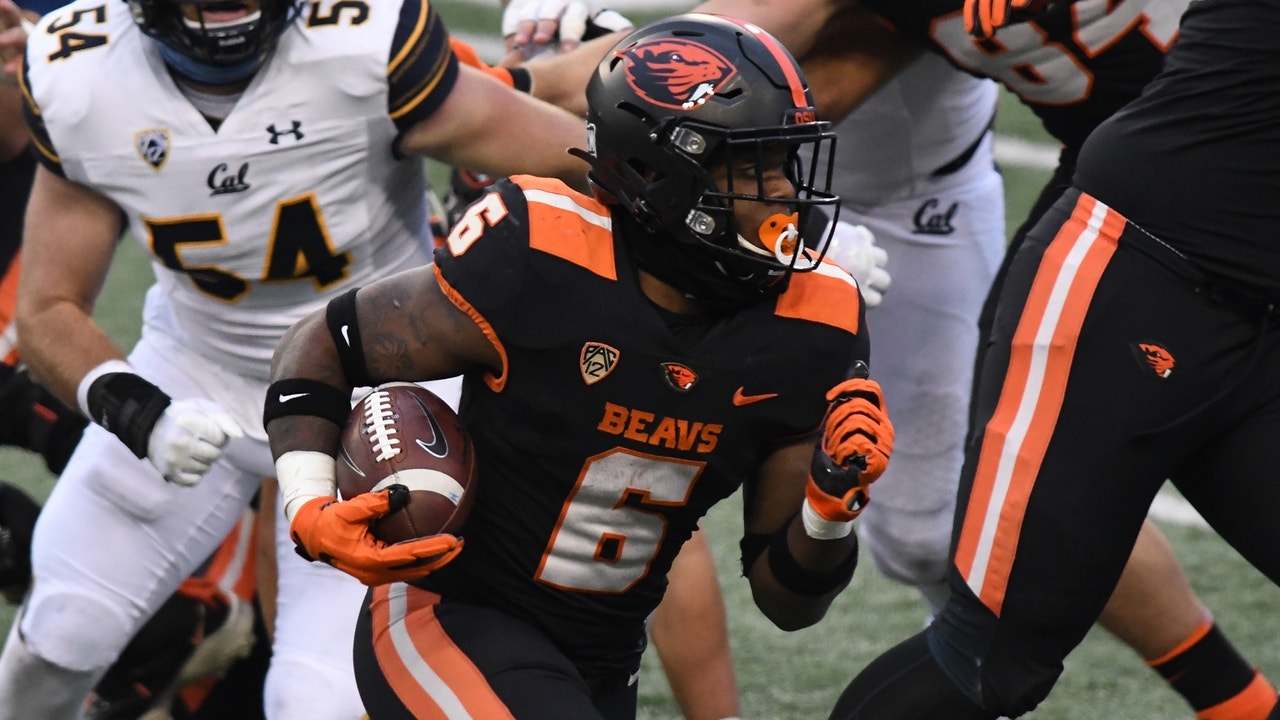 Oregon State RB Jermar Jefferson runs all over California, goes for 196 yards and a touchdown