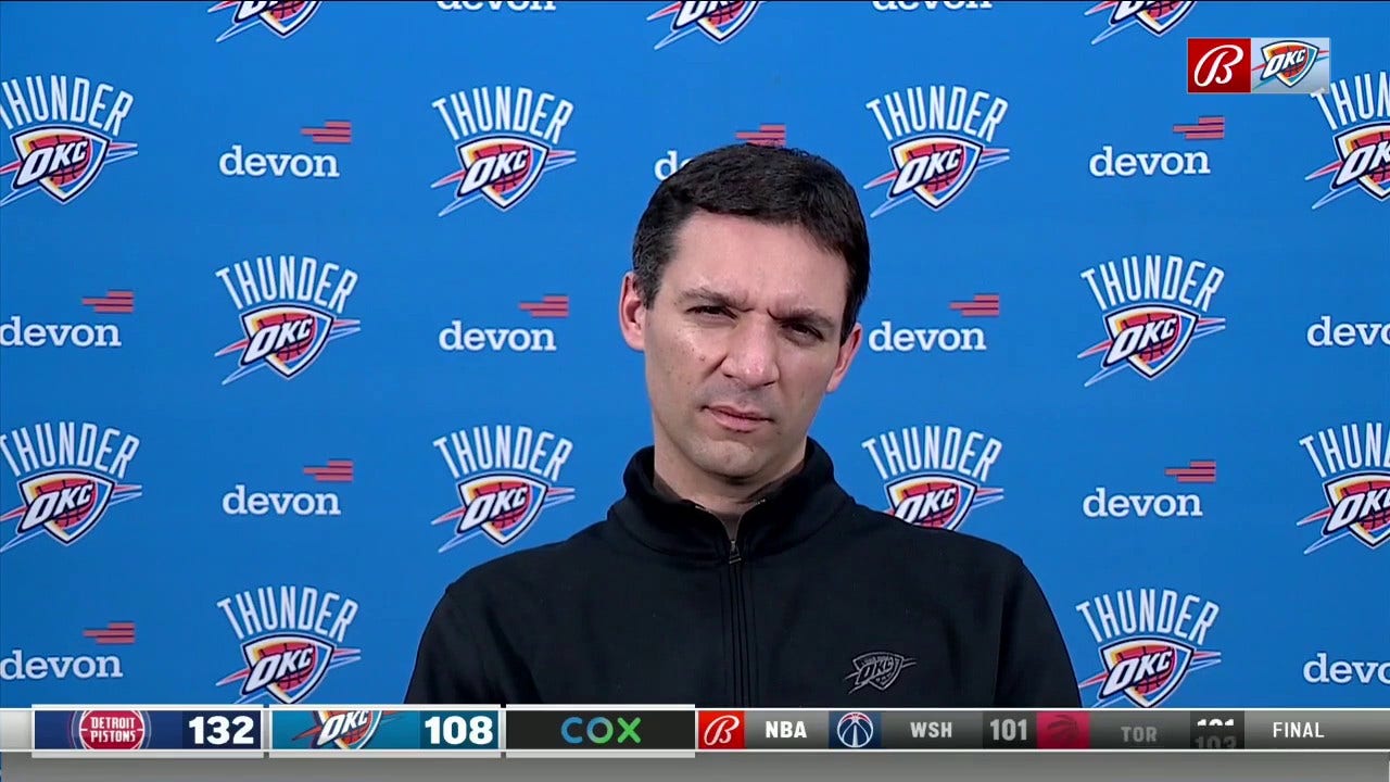Mark Daigneault talks the Thunder 132-108 loss to the Pistons