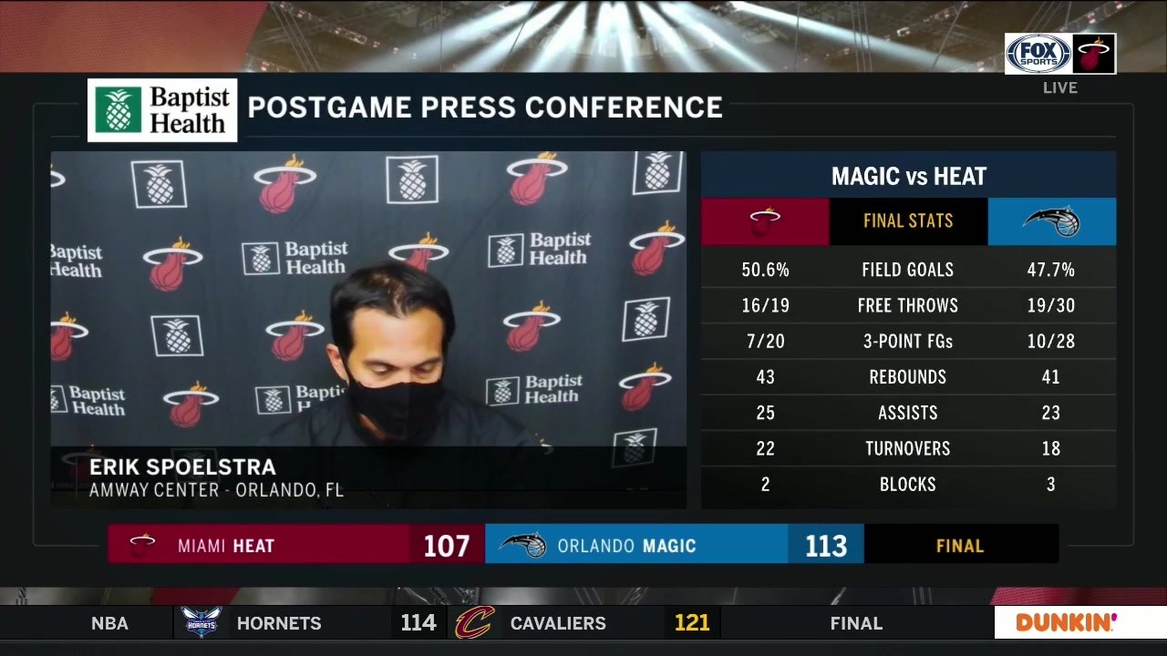 Erik Spoelstra discusses how turnovers and out-of-sync ball movement hurt Miami