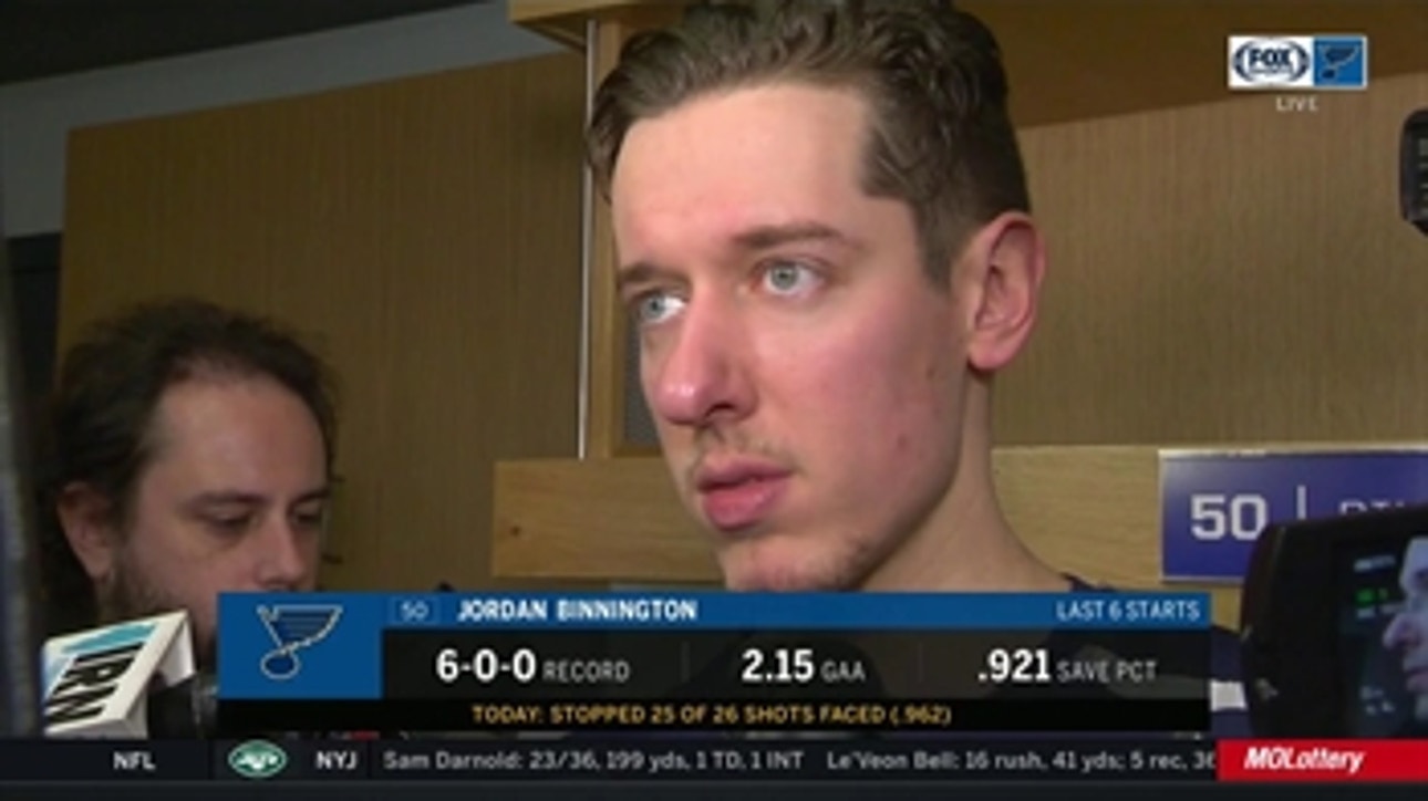 Binnington: Blues 'waited for our opportunities and stayed patient'