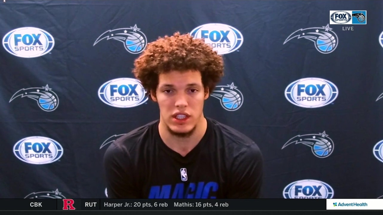 Aaron Gordon talked about the lob-to-slam from Cole Anthony, Magic win over Heat