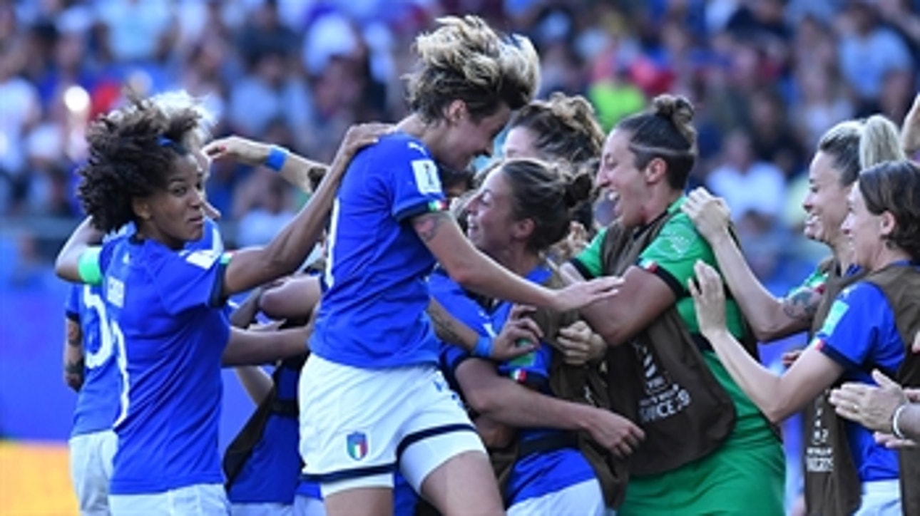 Italy's Aurora Galli sneaks one past the keeper for a 2-0 lead ' 2019 FIFA Women's World Cup™