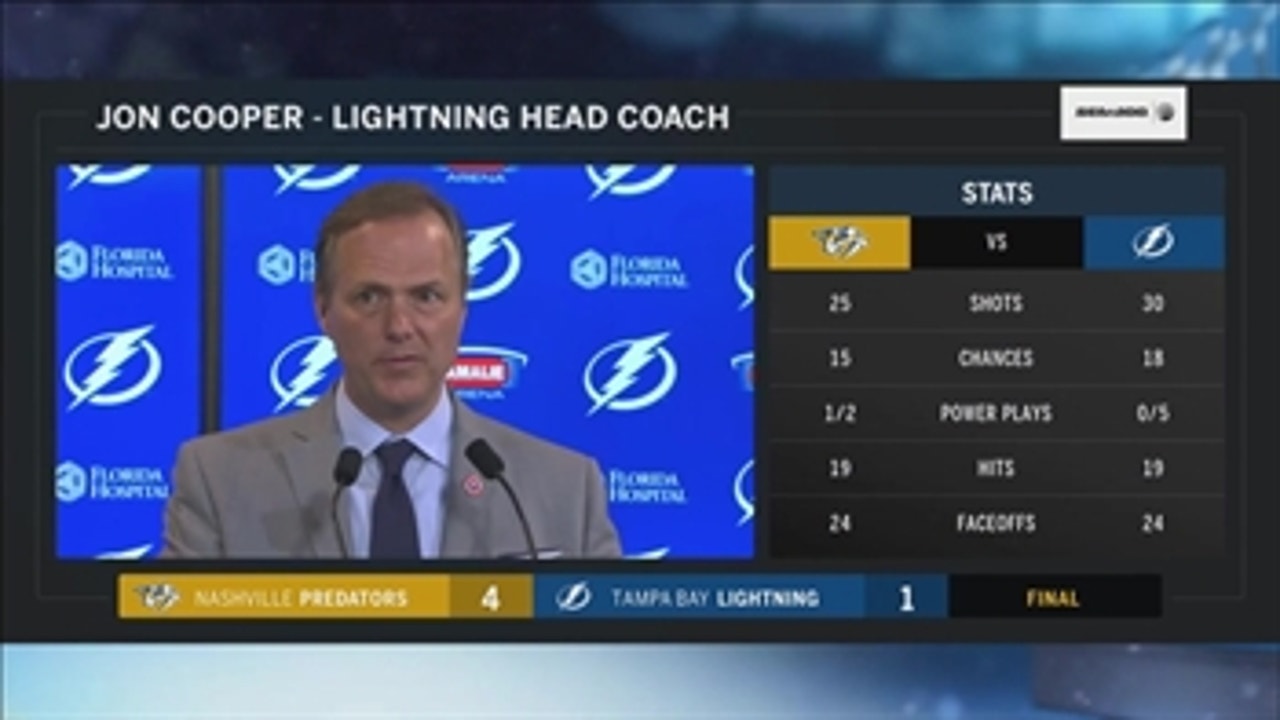 Jon Cooper discusses blocked shots, allowing easy goals after loss