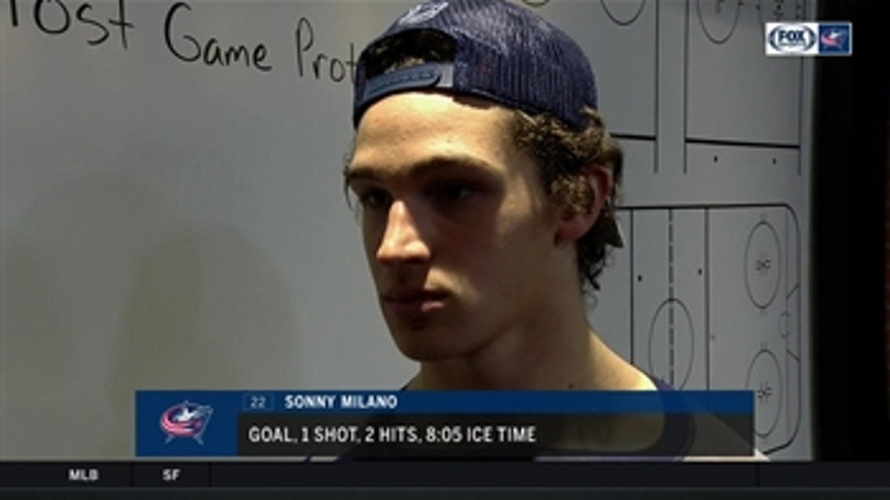Young gun Sonny Milano is happy to get back on the score sheet for the Columbus Blue Jackets