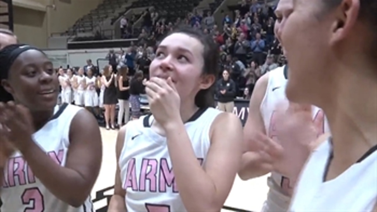 Army women's hoops star gets teary after awesome Senior Night surprise
