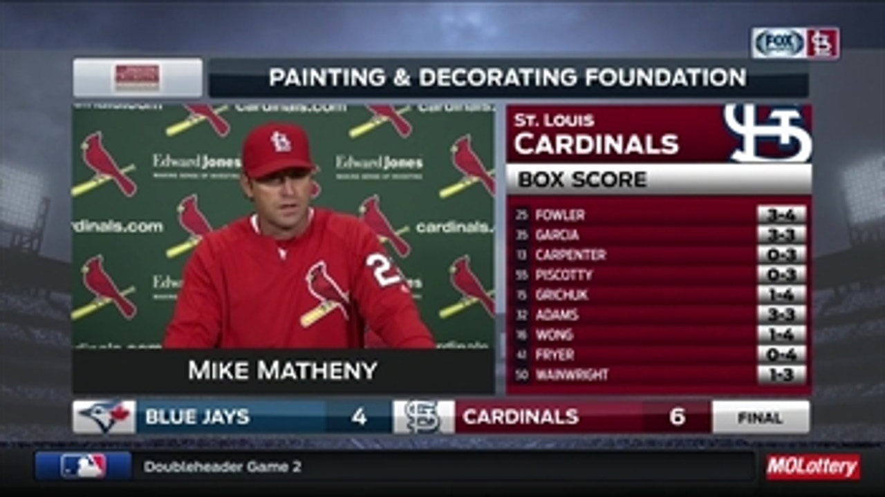 Matheny on Cardinals' doubleheader sweep of Blue Jays