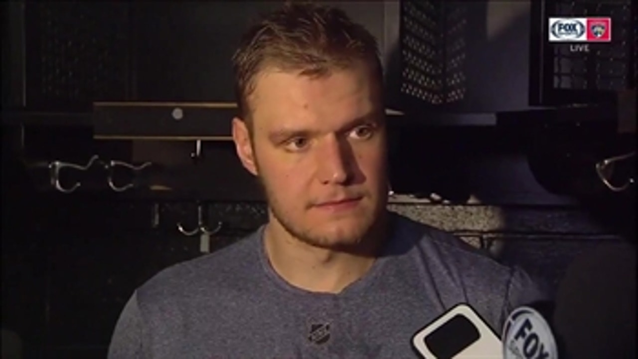 Aleksander Barkov talks about Panthers' defense after win in Boston, finishing season strong