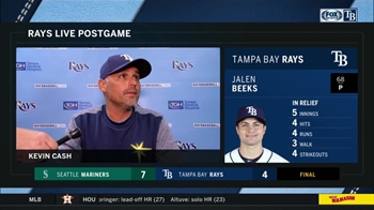 Kevin Cash breaks down Rays' pitching, 7-4 loss to Mariners