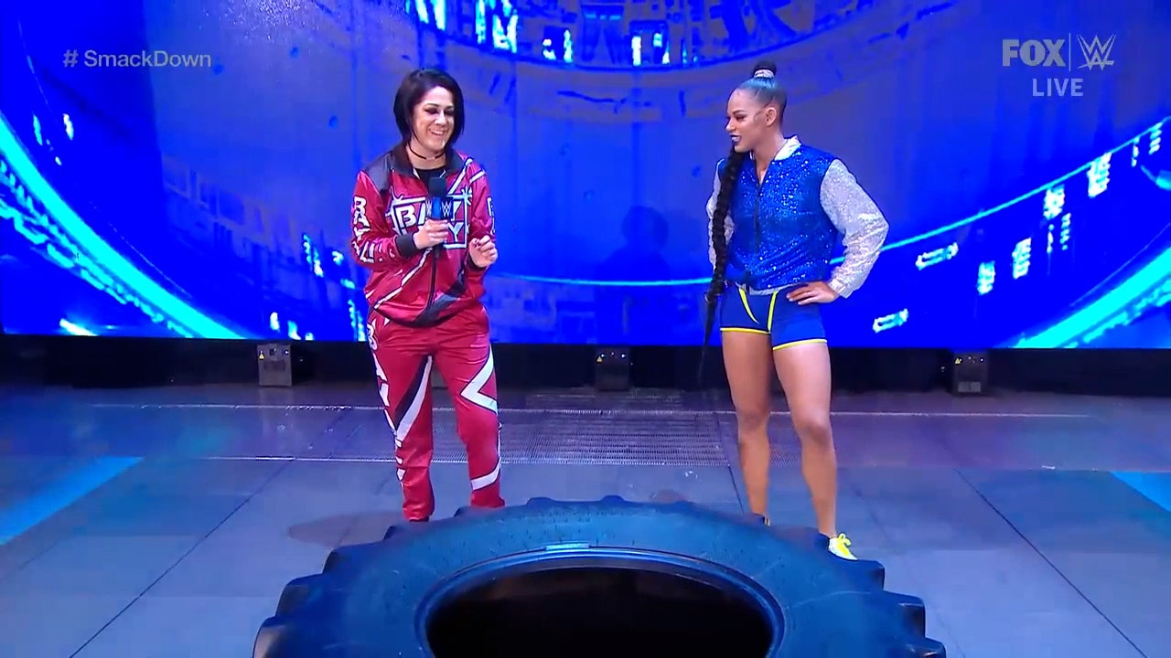 Bianca Belair and Bayley compete in Ultimate Athlete Obstacle Course