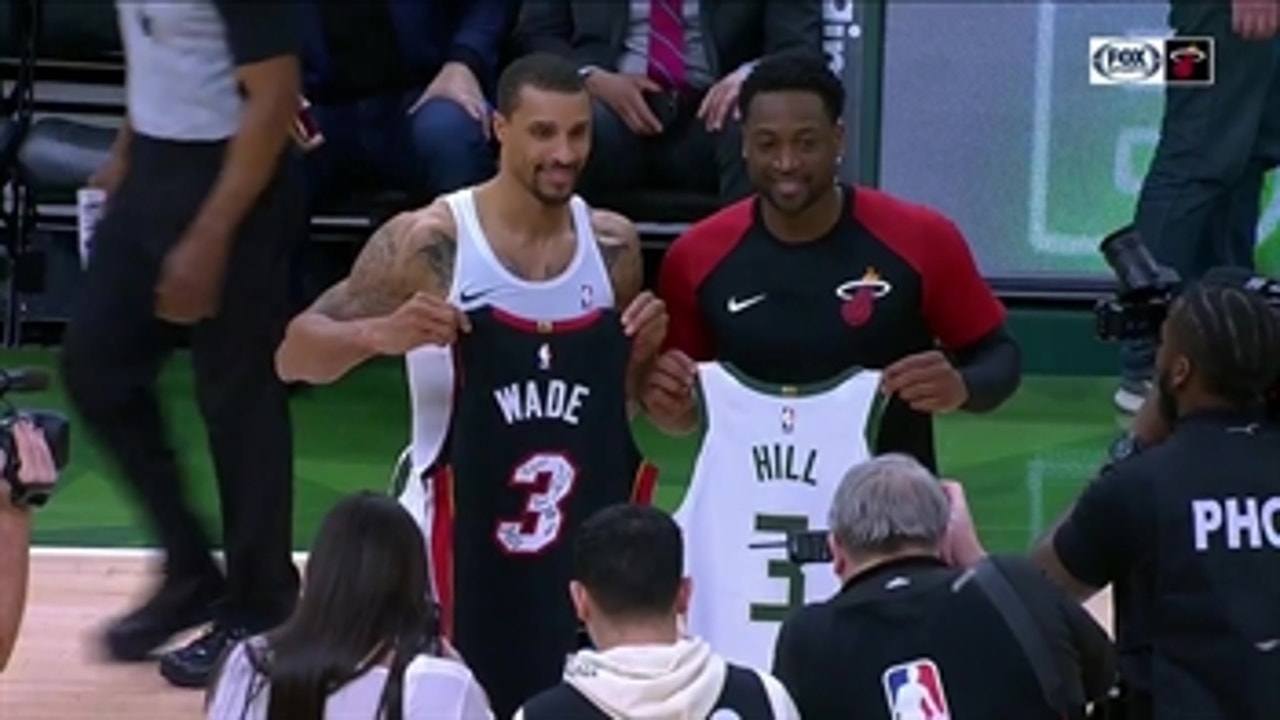 One Last Dance: Dwyane Wade swaps jerseys with George Hill after Heat-Bucks game