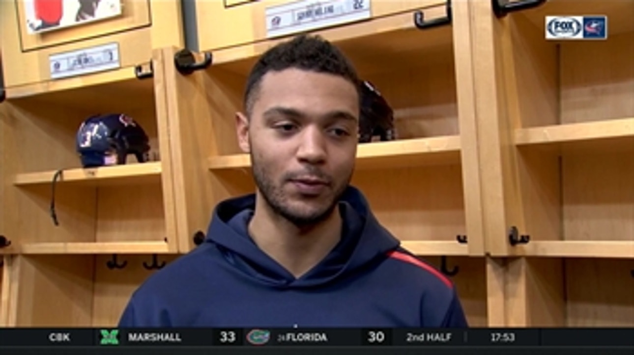 Inside the Blue Jackets locker room after a victory over the Penguins