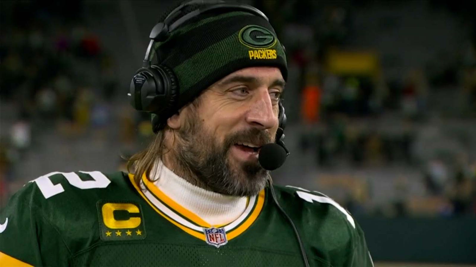 'I'm not missing any time' — Aaron Rodgers speaks with Erin Andrews on his toe injury following win against Rams