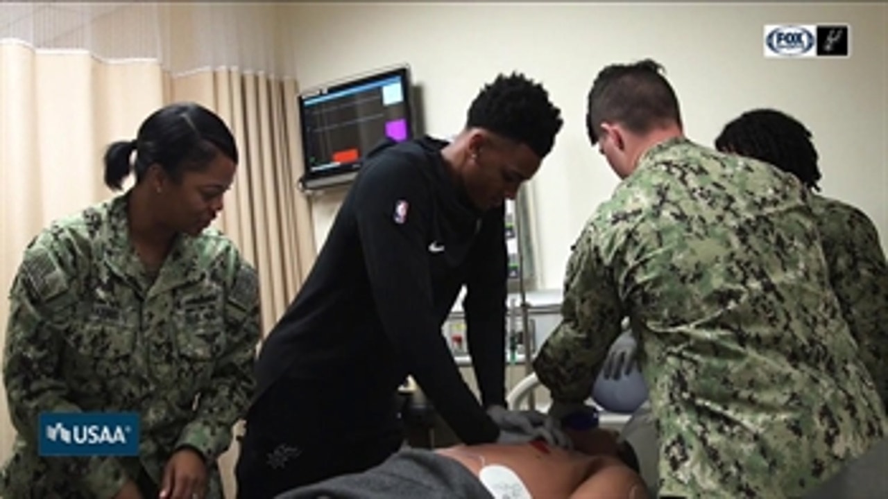 Dejounte Murray Training on Naval Base
