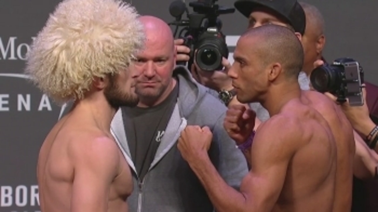 Khabib Nurmagomedov vs Edson Barboza faceoff ' WEIGH-IN ' UFC 219