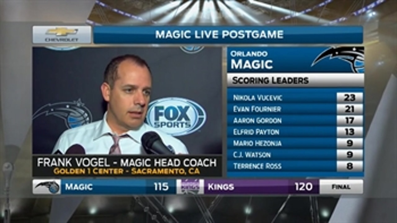 Frank Vogel happy with Magic's effort despite loss to Kings