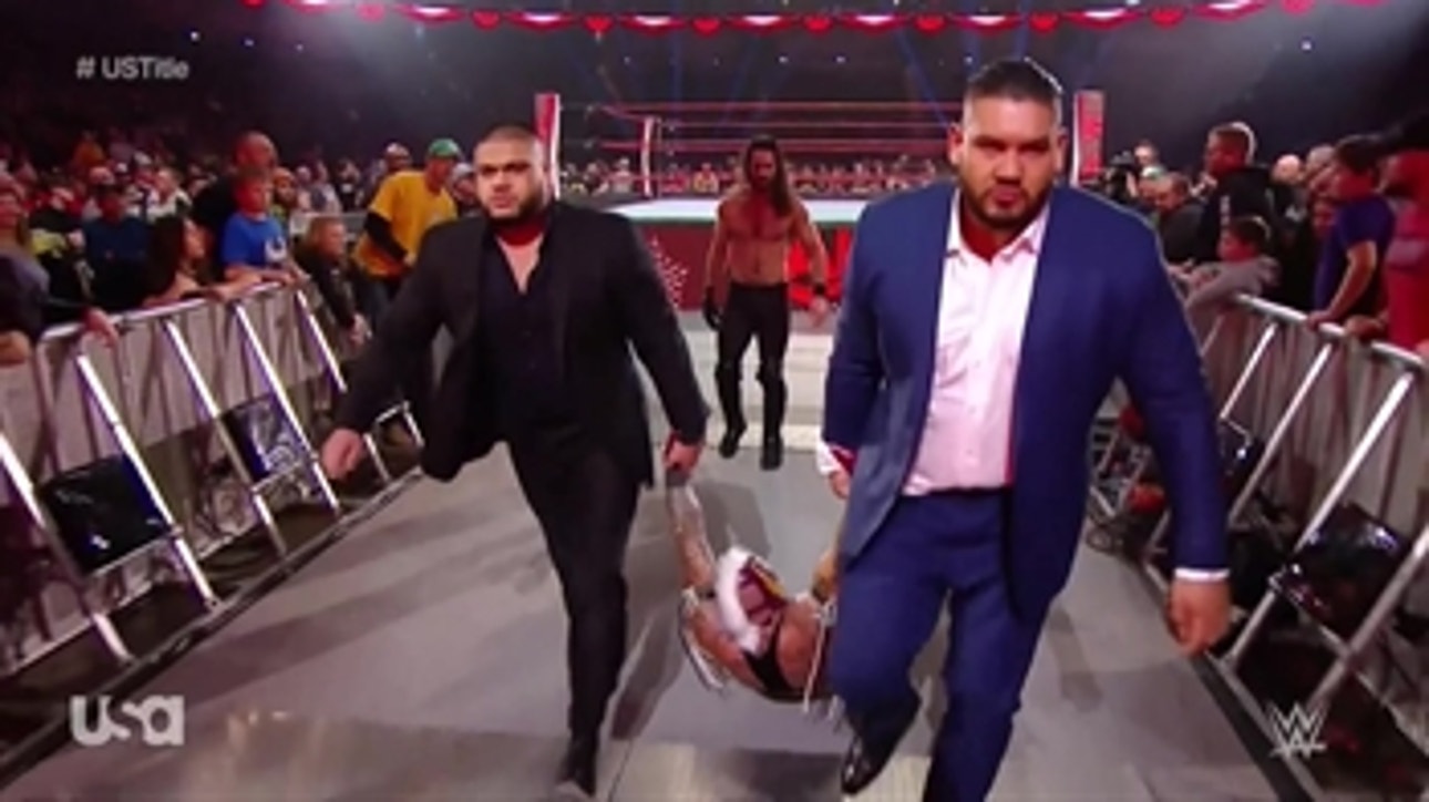 Rey Mysterio retains U.S. Championship over Seth Rollins by DQ after being attacked by A.O.P.