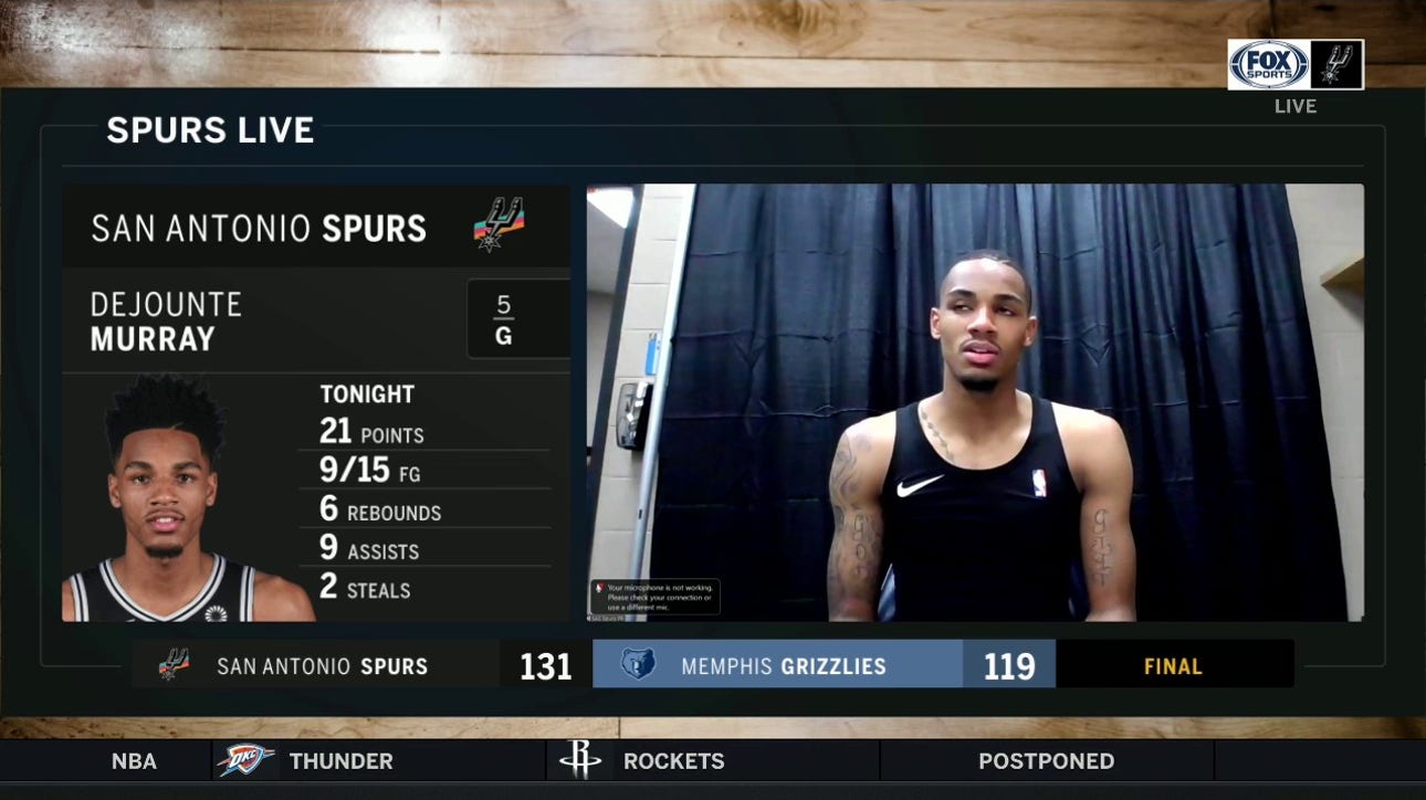 Dejounte Murray has 21 points in the Spurs opening Night Win vs. Grizzlies