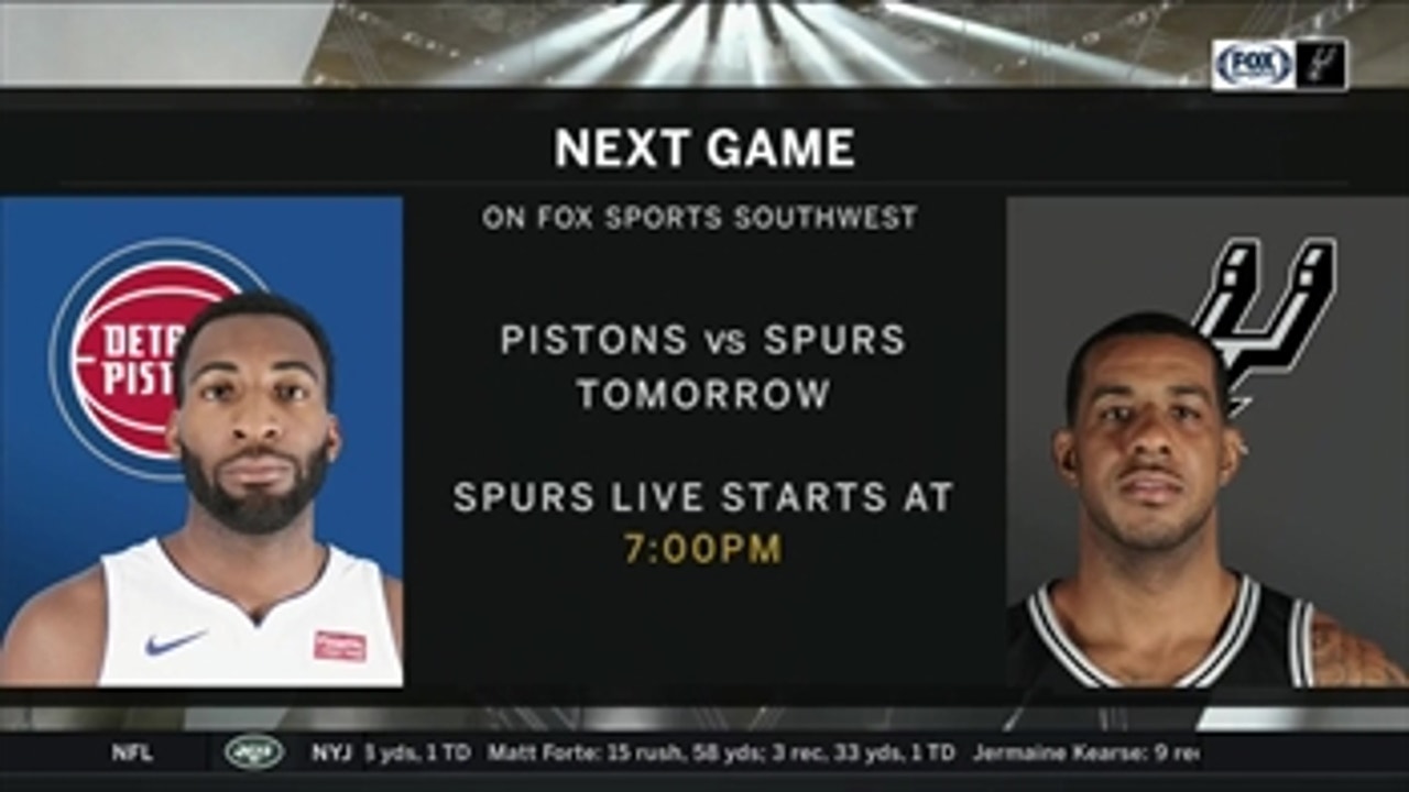 Detroit Pistons vs. San Antonio Spurs ' Spurs Live