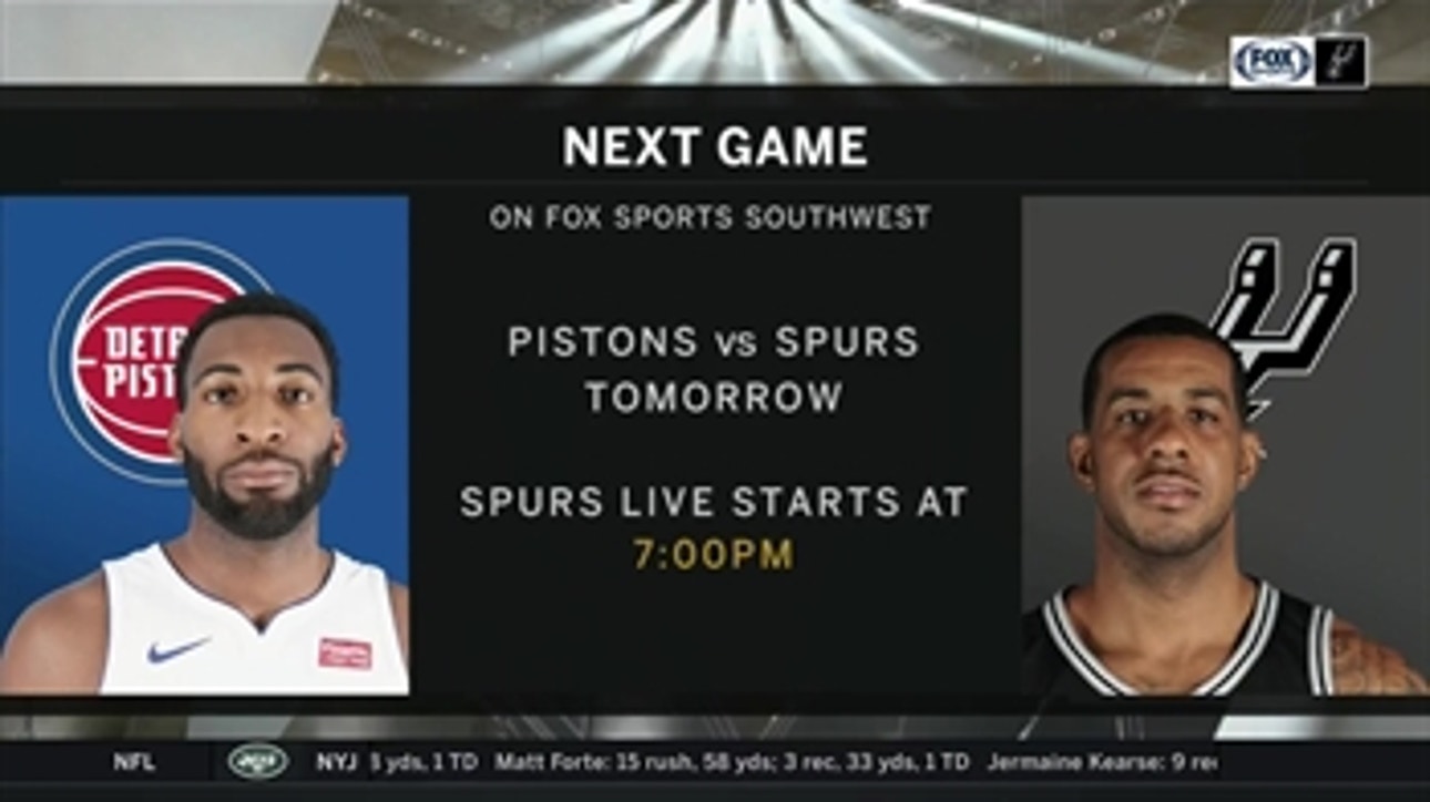 Detroit Pistons vs. San Antonio Spurs ' Spurs Live