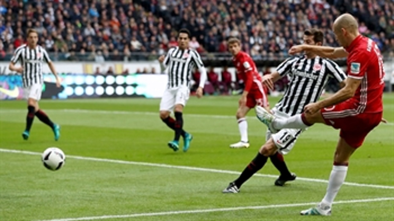 Arjen Robben scores from a narrow angle vs. Frankfurt ' 2016-17 Bundesliga Highlights