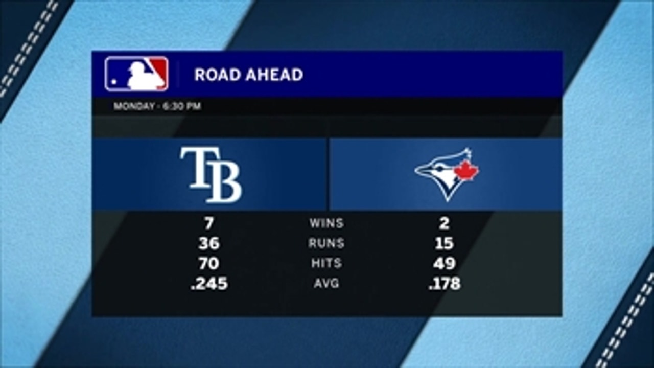 Rays head north to face Blue Jays for 3-game series