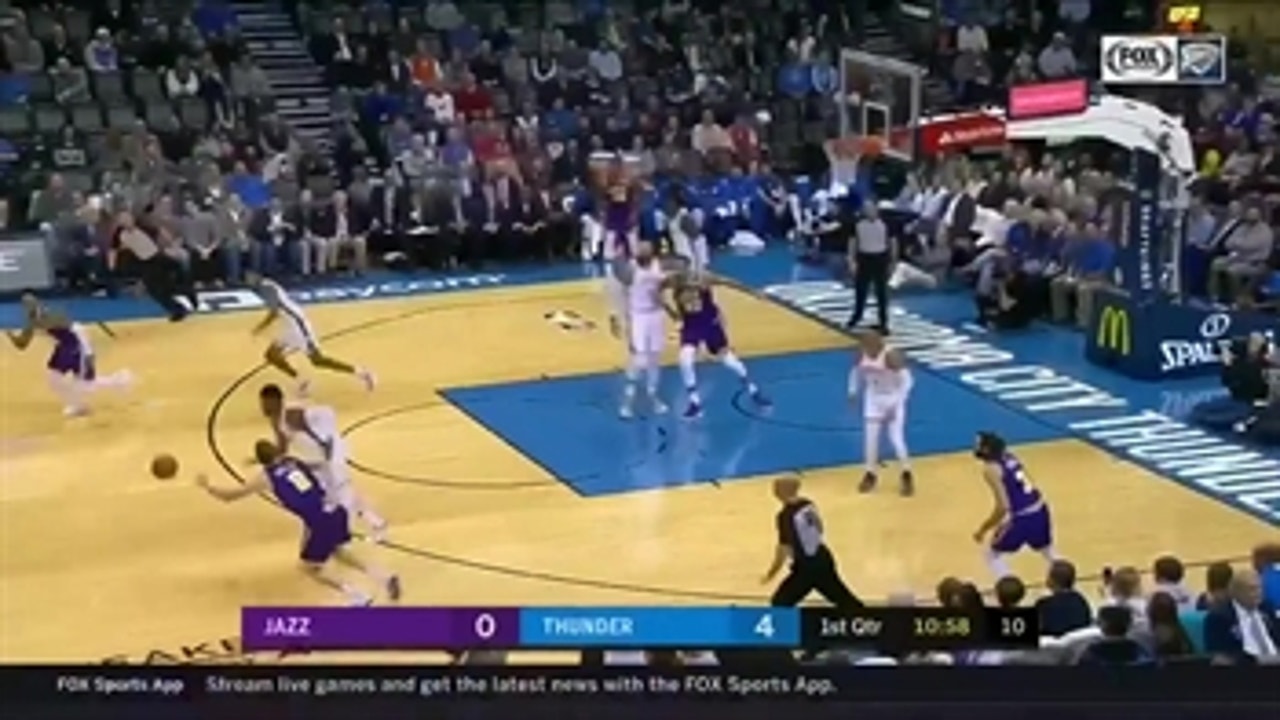 WATCH: Paul George has 31 points on 10 shots, OKC defeats Utah 122-113