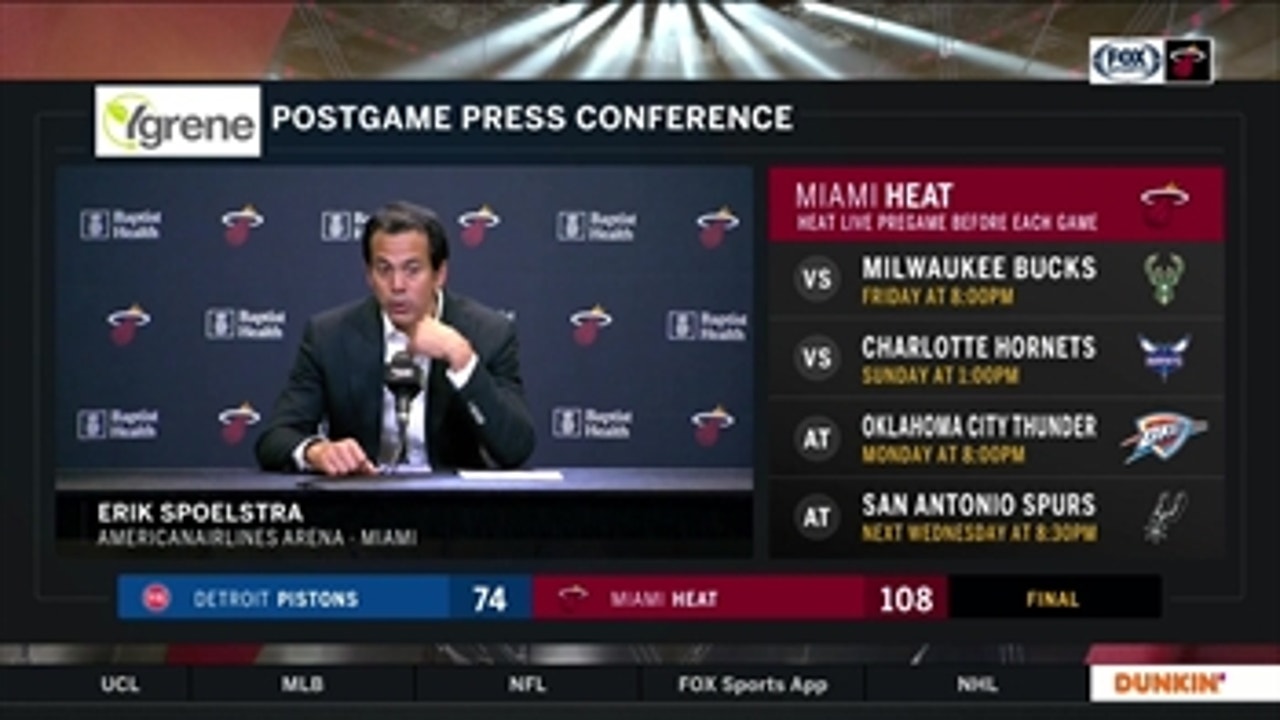 Erik Spoelstra on 34-point win: 'You could feel the energy'