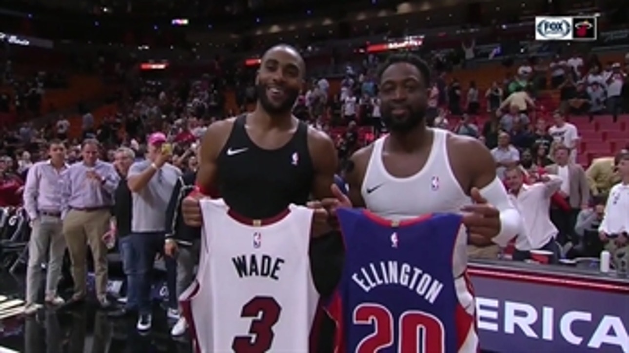 One Last Dance: Dwyane Wade swaps jerseys with Wayne Ellington after Heat top Pistons