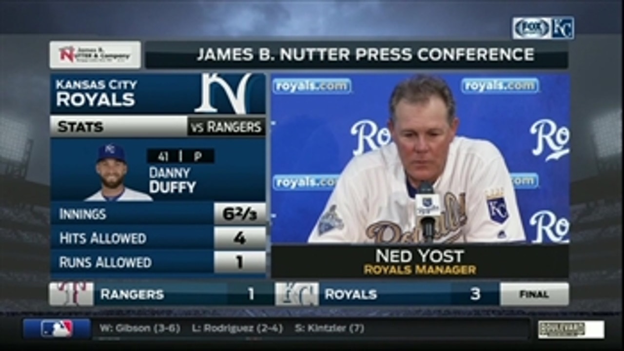 Ned Yost thrilled by Danny Duffy's ability to contain Ian Desmond