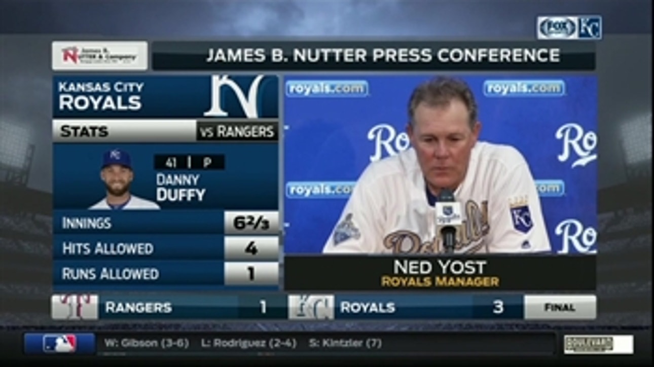 Ned Yost thrilled by Danny Duffy's ability to contain Ian Desmond