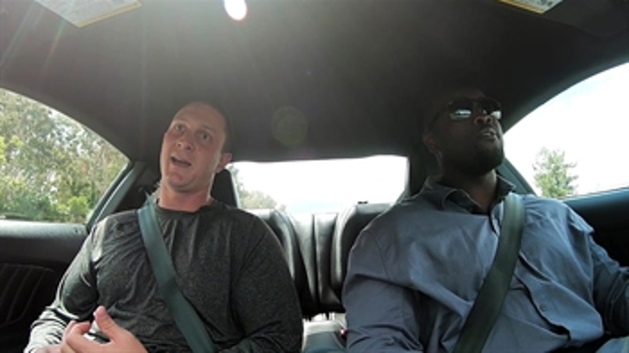 Tony Gwynn Jr. rides with the Padres' Alex Dickerson