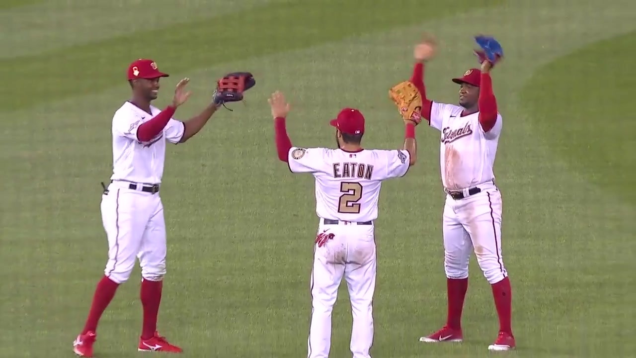 Nationals celebrate first win in 2020 while social distancing