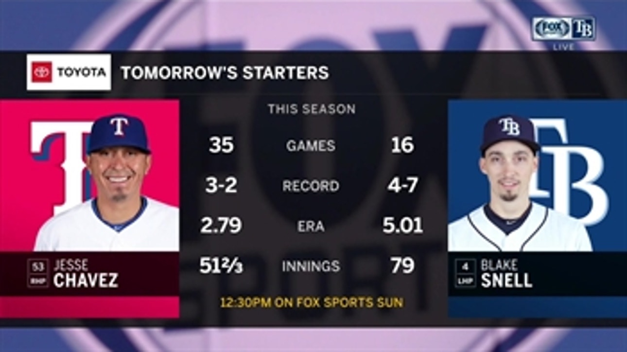 Blake Snell aims to lead Rays to series win over Rangers