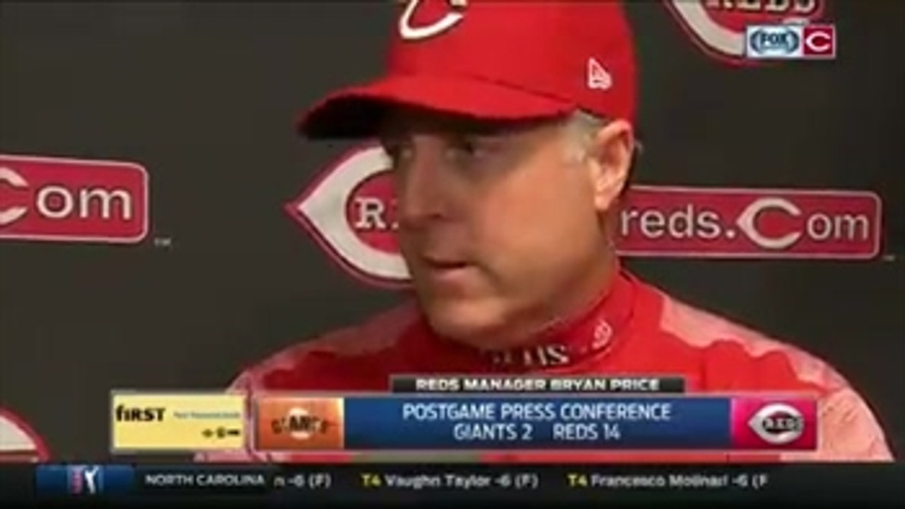 Reds' skipper Bryan Price likes the way his team is performing at the plate
