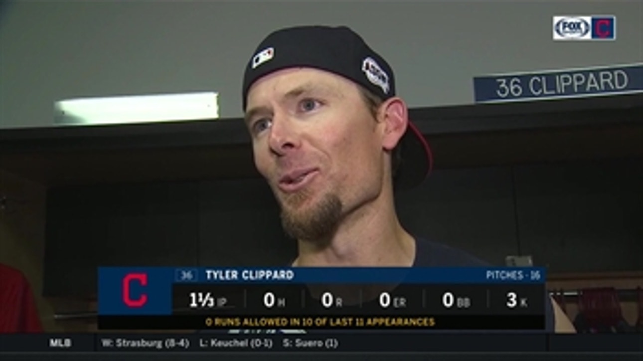 Tyler Clippard and the Indians bullpen are fired up after a come from behind win over the Tigers