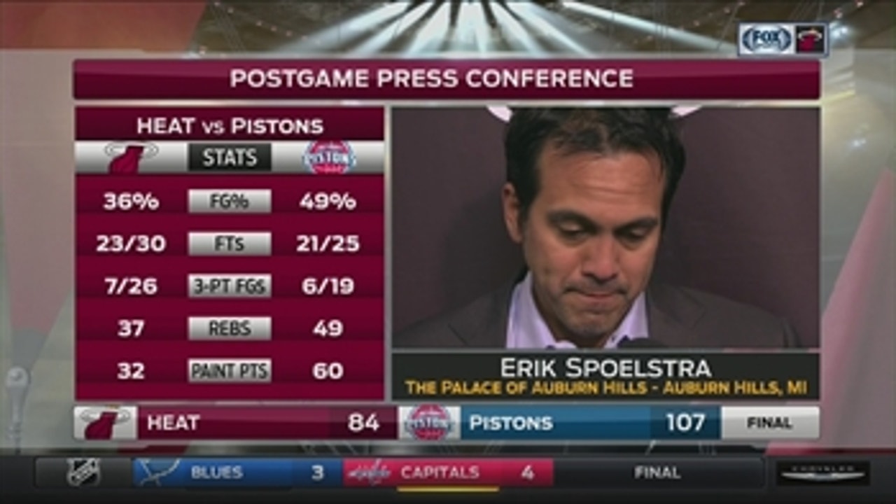 Erik Spoelstra: It's pretty plain to see that was a poor performance