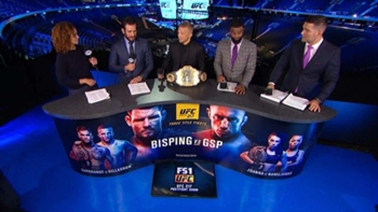 T.J. Dillashaw stops by the UFC 217 post fight show with his new hardware to discuss his fight against Cody Garbrandt