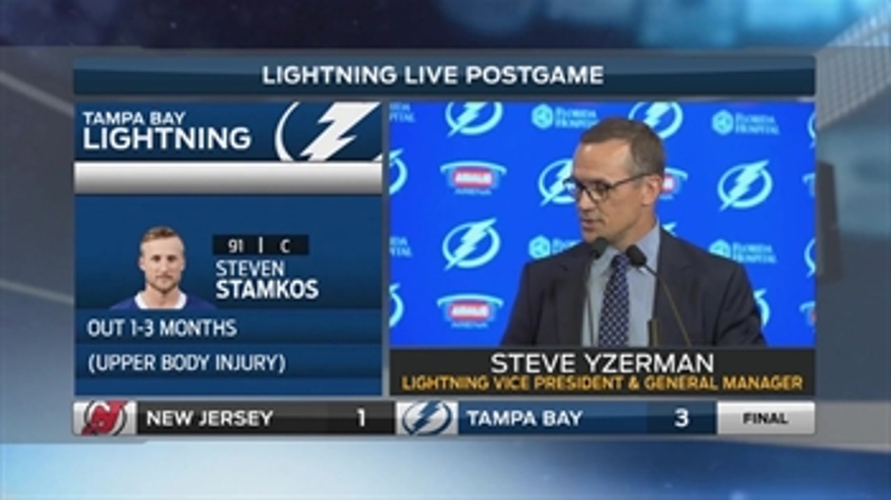 Lightning GM Steve Yzerman says Steven Stamkos is dealing with blood clot
