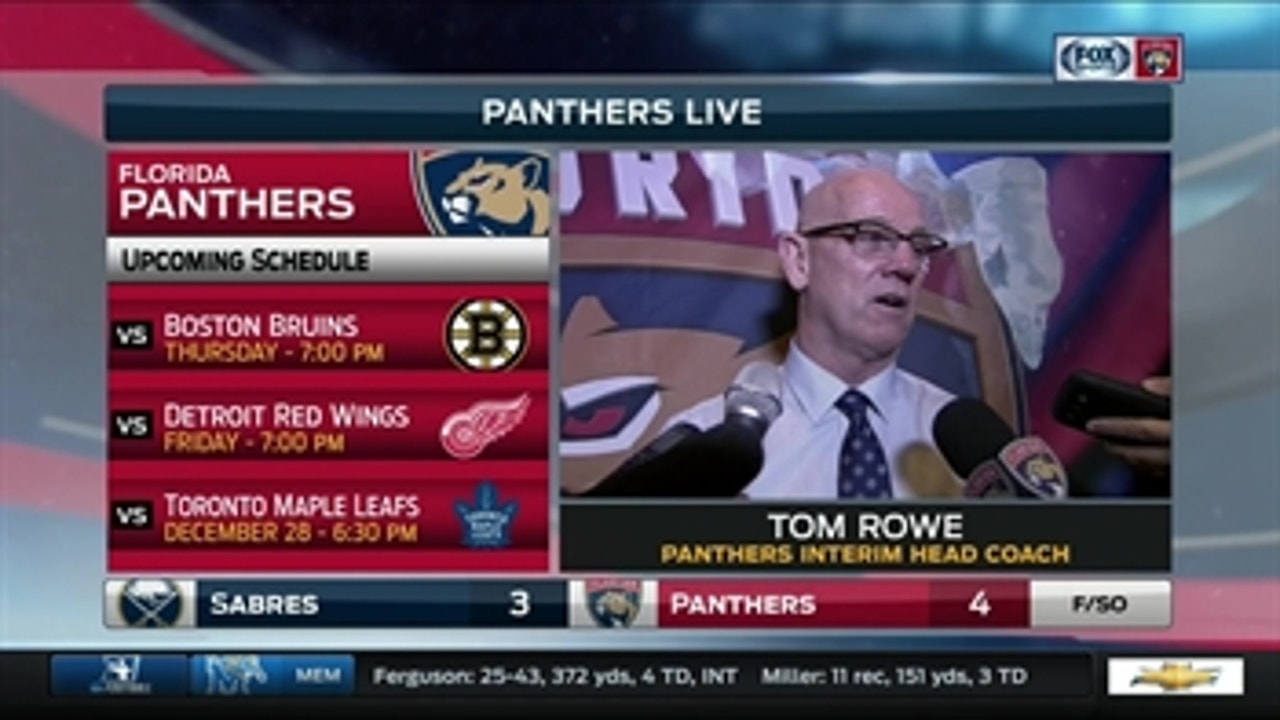 Tom Rowe -- Panthers vs. Sabres postgame interview