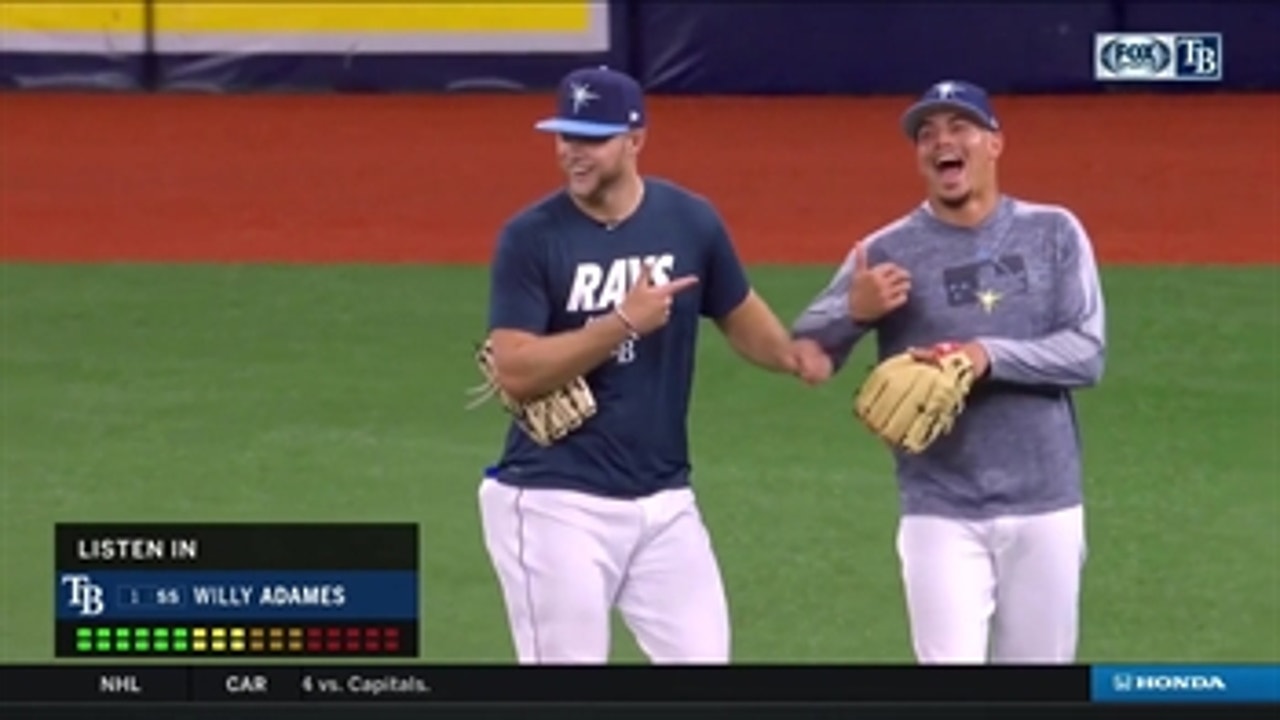 Mic'd up: Rays hot-hitting shortstop Willy Adames does his rounds at the Trop