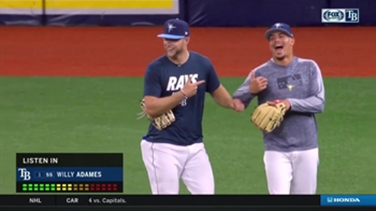 Mic'd up: Rays hot-hitting shortstop Willy Adames does his rounds at the Trop