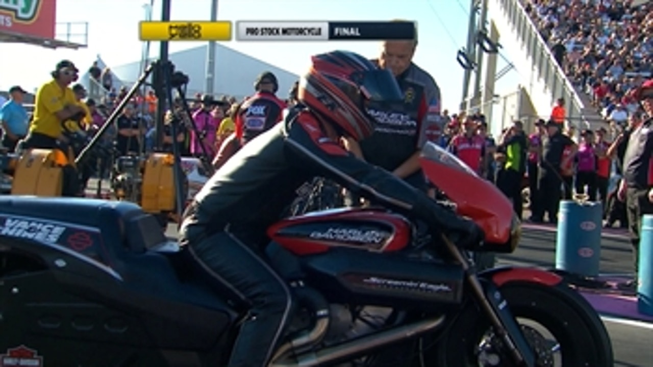 Eddie Krawiec Wins Pro Stock Motorcycle Final at Las Vegas ' 2017 NHRA DRAG RACING