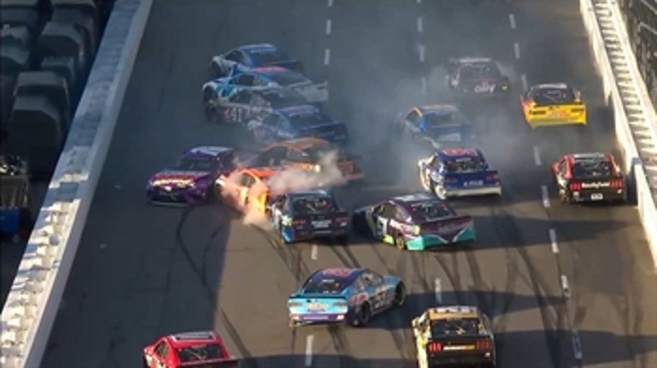 Buescher, Busch make contact triggering “Big One” at Martinsville