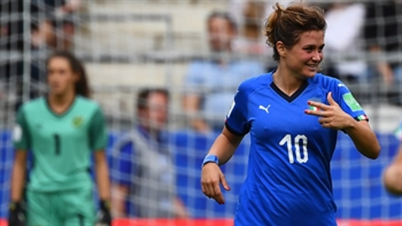 Italy's Cristiana Girelli completes the hat trick vs. Jamaica